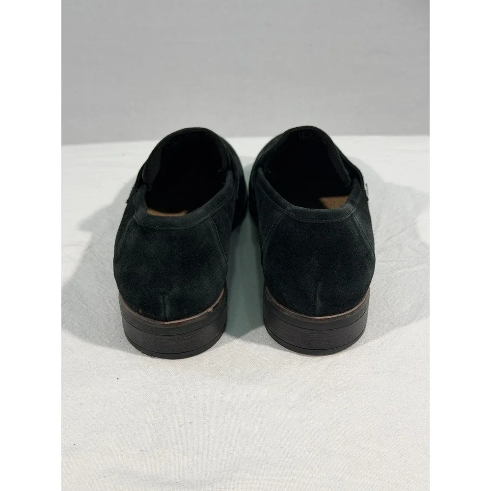 Clarks Collection Trish Rose‎ Penny Loafers Womens 7.5M Black Suede Office Work